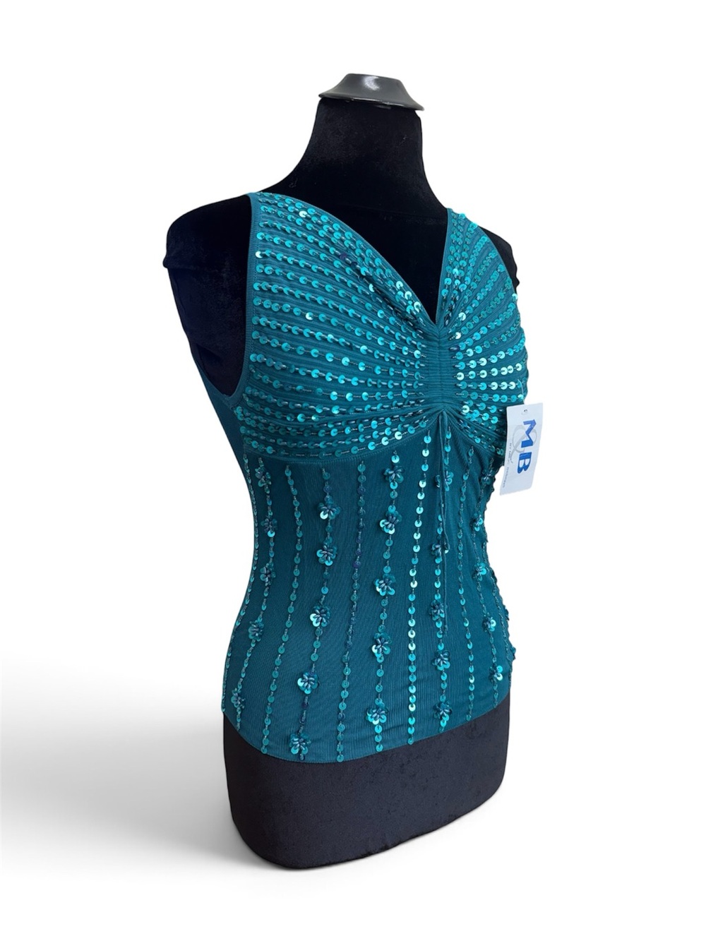 Y2K Deadstock Beaded Sequin Knit Fairy Tank Top